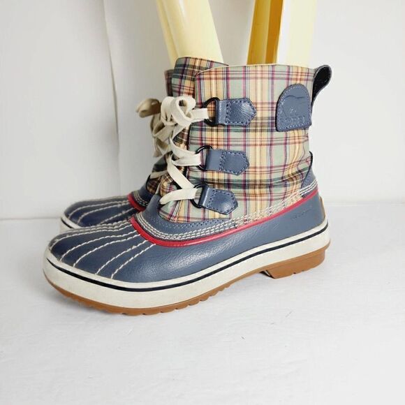 Sorel Women's Tivoli US 6 Waterproof Plaid Laced Winter Snow Boots NL 1857-028 - Picture 1 of 12